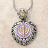 Buy one get one free! Sacred Heart Khanda / Adi Shakti pendants in stainless steel with natural gemstones